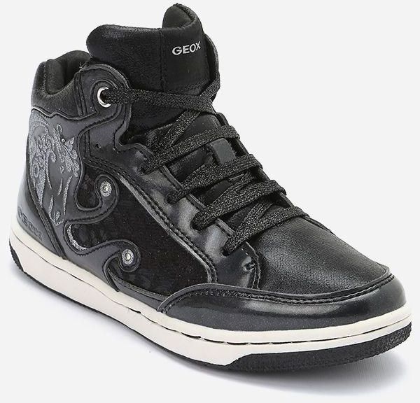Geox Girls Leather Sneakers - Black