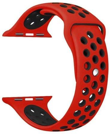 Soft Silicone Sport Strap For Apple Watch Red/Black