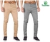 Fashion 2 Khaki Men's Trouser Slim Fit Casual- Beige & Light Grey+ Free Pair Of Socks