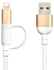 Adam Elements Peak Duo Reversible USB Lightning Cable 120CM, Gold