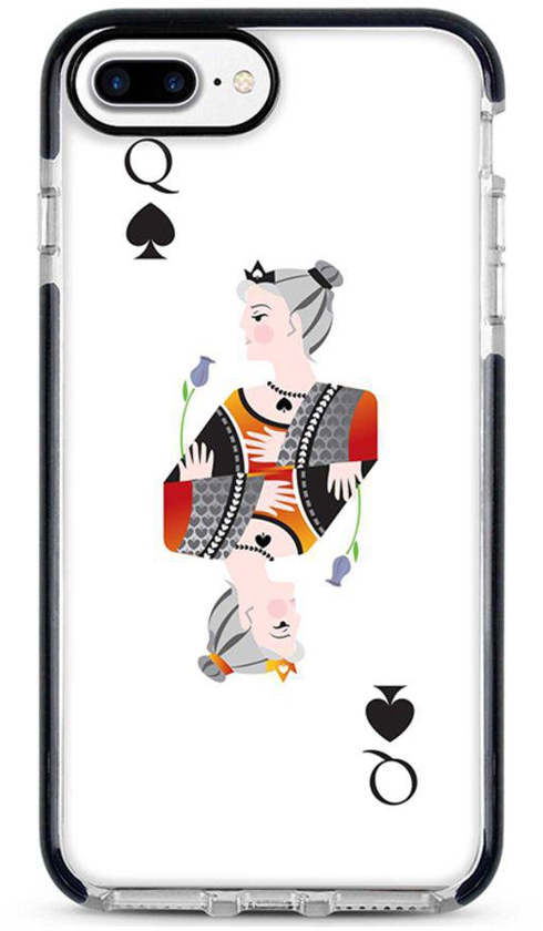 Protective Case Cover For Apple iPhone 7 Plus Queen Of Spades Full Print
