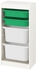 TROFAST Storage combination with boxes - white/green white 46x30x94 cm