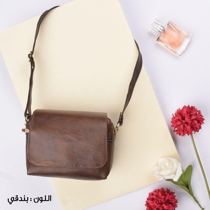 Natural Leather Cross Bag For Women - Brown