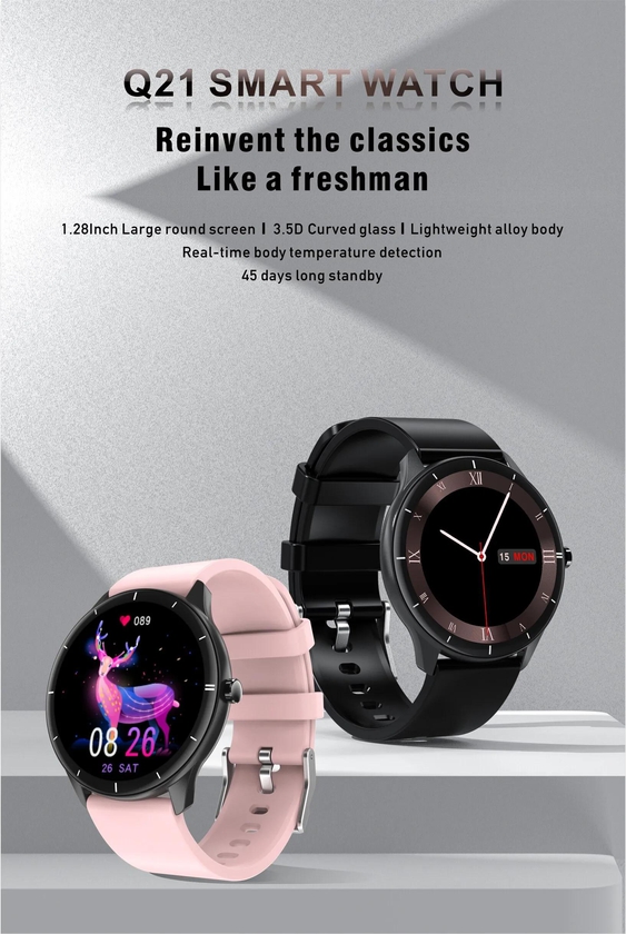 Q21 Smartwatch Men Women  Phone Calls and Messages Heart Rate Monitoring Incoming