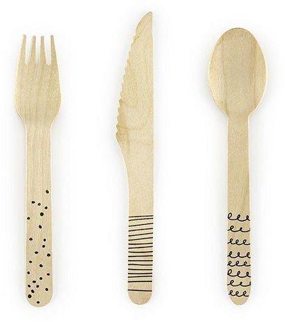 Black Wooden Cutlery- Babystore.ae