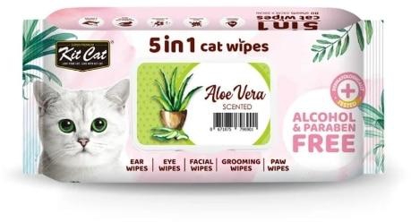 Kit Cat 5in1 Aloe Vera Scented Cat Wipes