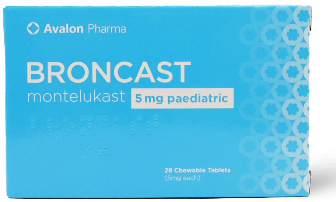 Avalon Broncast 5 Mg, Chewable Tablets, For Asthma Symptoms - 28 Tablets