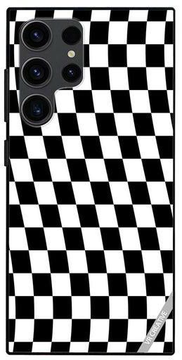 Protective Case Cover For Samsung Galaxy S23 Ultra 5G Checkered Design Multicolour