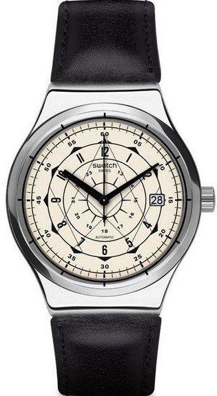 Swatch Sistem Soul Men's Off White Dial Leather Band Watch - YIS402
