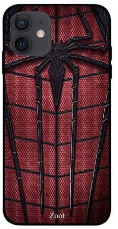 Spiderman Logo Printed Case Cover -for Apple iPhone 12 Red/Black Red/Black