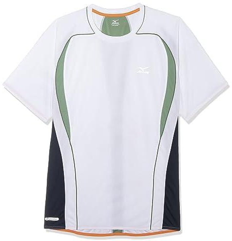Mizuno 67TF90673 Performance T-Shirt, X-Large, White/Kashmir/Black