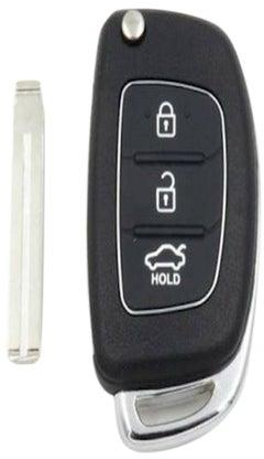 Basic Replacet Cover For Hyundai Remote Key 3 Button Uncut Keyless Entry Car Key Fob Shell Case Key Chain