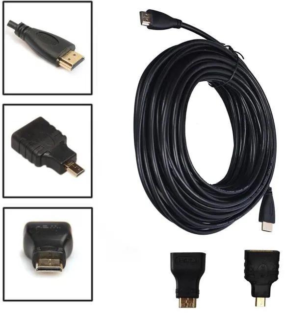 1.5m 3-In-1 HDMI To HDMI/Mini/Micro HDMI Adapter Cable Kit HD For Tablet PC TV
