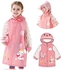 Kids Raincoat for Boys Girls Rain Jacket Hooded Poncho Waterproof Coat Outdoor Sports Rain Wear, Rain Suit Reusable Rainwear, Pink Rabbit(Size:L）