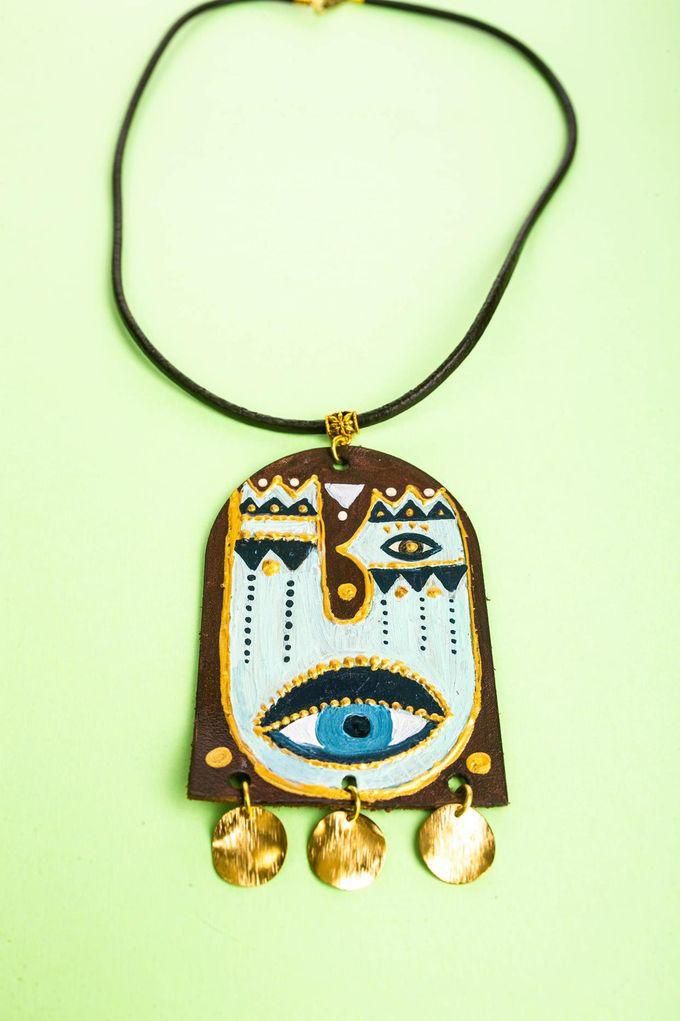 Hand Painted Leather Necklace - Multicolor