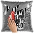 Home Is Where You Park Your Flip Flops Sequined Throw Pillow Silver/Black/White 16x16inch