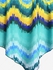 Plus Size & Curve Ruffled Overlay Wave Print Ruched Tankini Swimsuit - 5x