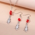 2Pcs Christmas Tree Pendant Necklace and Earrings Set