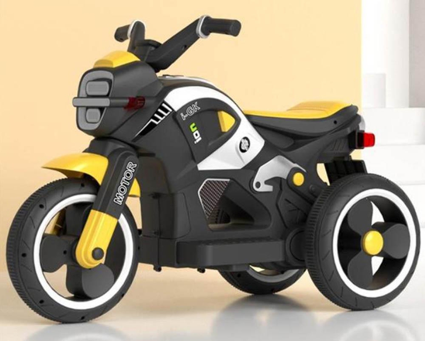 Megastar - Ride On 6V Rapid Fire Motorcycle Trike - Yellow- Babystore.ae