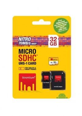 Strontium 32GB NITRO MicroSD Card 466X UHS1 3 in 1
