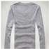 Bluelans Men's Slim Fit Long Sleeve Knitted Sweater V-neck Top Pullover Knitwear Sweatshirt-Light Grey