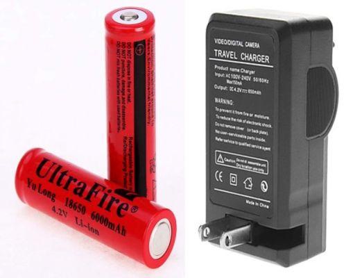 4.2V 18650 UltraFire Li-ion 6000mAh Red Rechargeable Battery