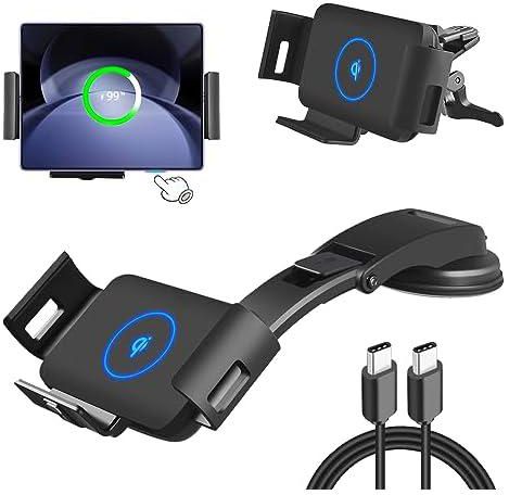DOODBI Wireless Car Charger Mount for Galaxy Z Fold 4/3 car Mount/Accessories,Fast Charging Phone Holder for Galaxy Z Fold 4/3/2/S22 Ultra, iPhone 13 Pro Max,Google Pixel 6 Pro