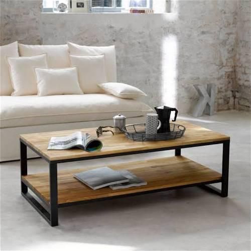 Coffee Table, Black / Light Wood - SST50