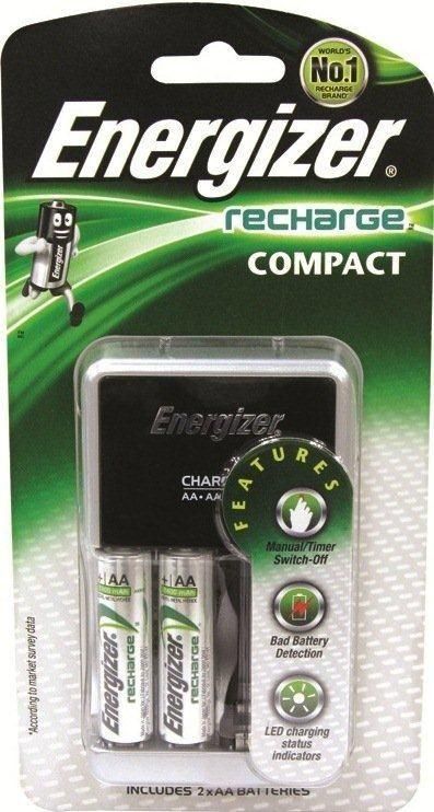Energizer Compact Charger for AA  AAA  9V