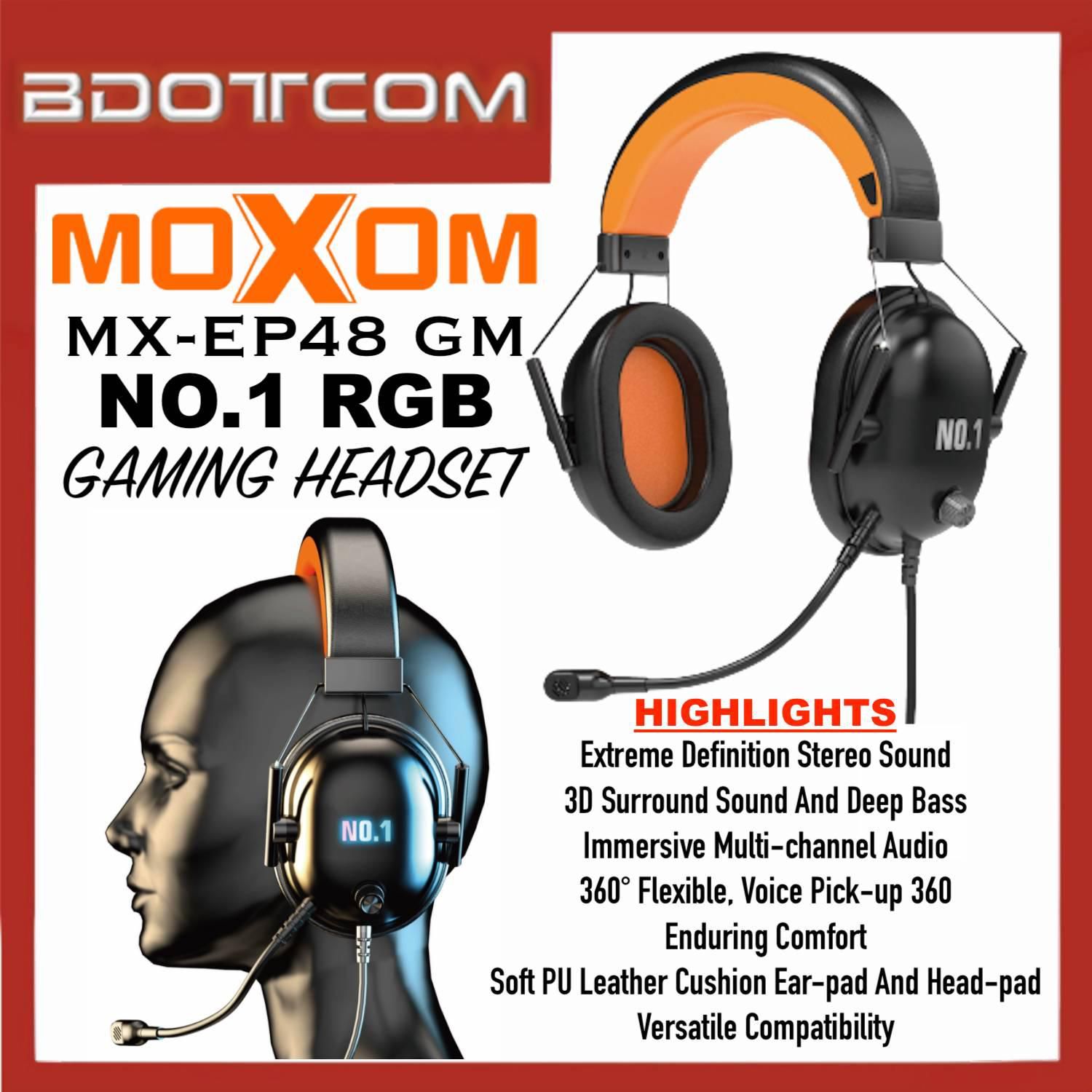 MOXOM MX-EP48 GM NO.1 Series Gaming Headset Over-The-Ear RGB