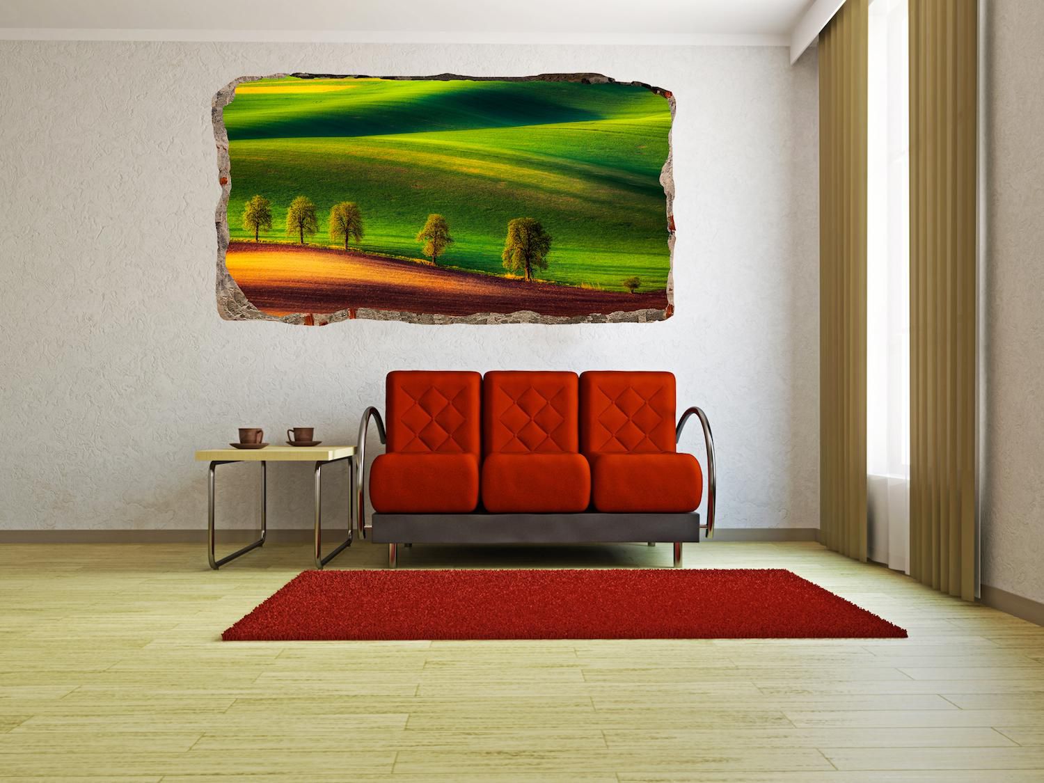 Startonight DualView 3D Mural Wall Art Photo Decor Country Green 120 x 220 cm Landscape Collection Wall Art