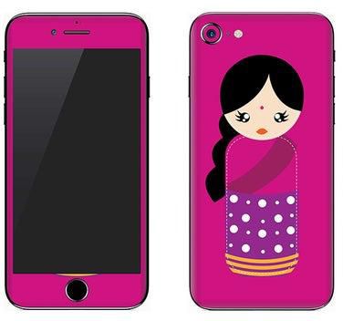 Vinyl Skin Decal For Apple iPhone 8 Indian Doll