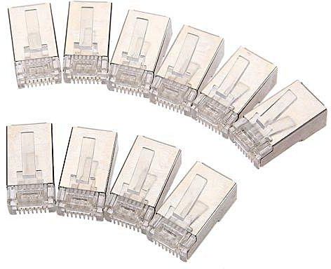 FSGS Transparent Vention 10pcs CAT6A RJ45 Crystal Head Standard Modular Plugs For UTP Cable 14493