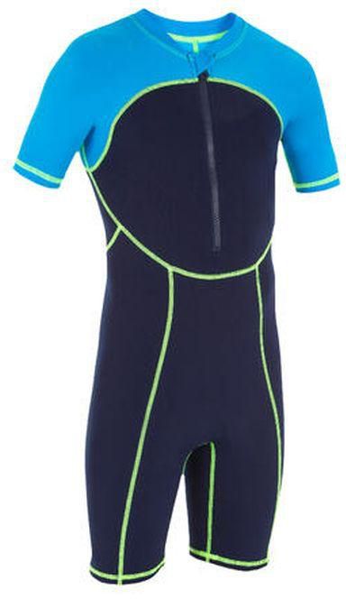 Decathlon بدلة سباحة Shorty للأولاد - أزرق