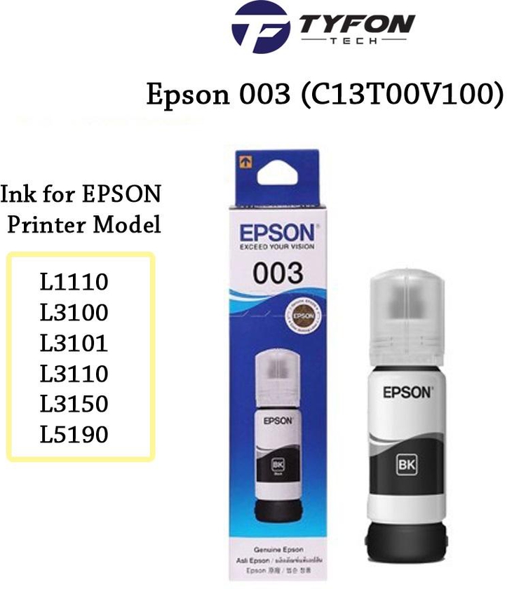 EPSON V100 (003) Black Ink Bottle 65ml (C13T00V100)