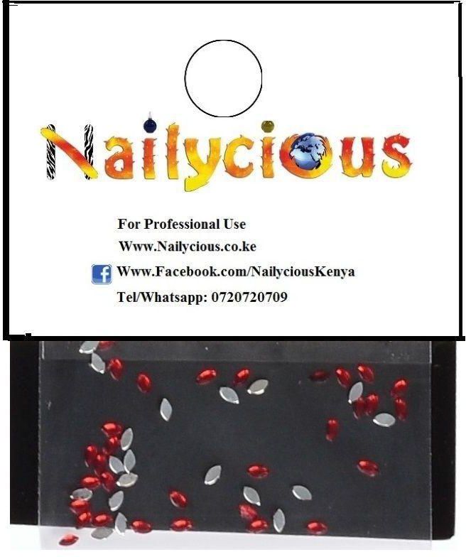 Nailycious Nail Art Rhinestones Nail Art Decorations - Red Leaves - 50 Pieces Per Pack