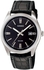 Casio Men's Black Dial Black Leather Band Watch - MTP-1302L-1A