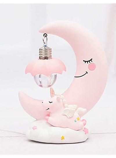 Unicorn Moon Night Light, LED Night Light Cartoon Nursery Lamp for Kids Kid Girl Toy Home Decor Birthday Gift Home Decor, Pink