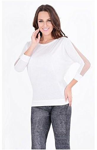 Sunweb Fashion Trendy Long Sleeve Loose T-Shirt Batwing Tops Blouses Black ( White )