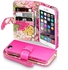 iPhone 6 case cover Flip Wallet pink