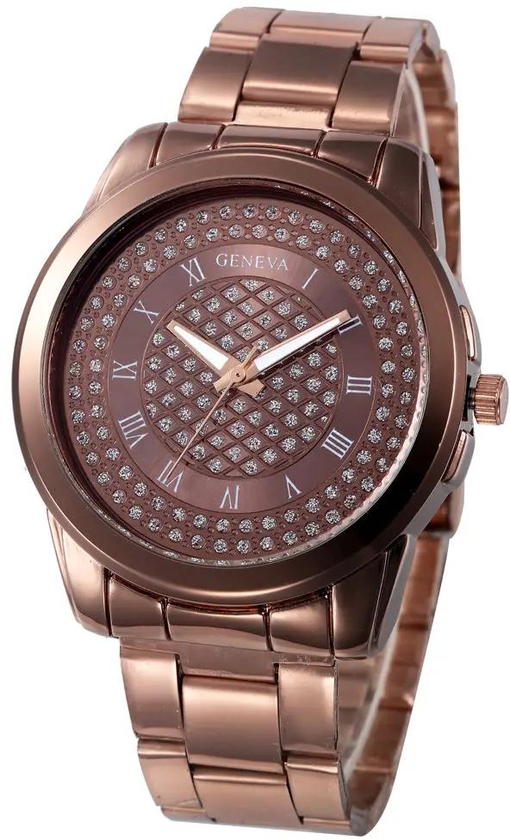 Geneva Watch Laides Quartz Wristwatches Stainless Steel Silver Gold Watches Gift Quartz Wristwatches