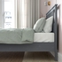 HEMNES Bed frame with mattress - grey stained/Valevåg extra firm 160x200 cm