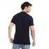 Andora Basic T-Shirt Henley Neck Cotton Men Short Sleeve - Navy Blue