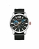 8247 Black Leather Watch with Black Dial and Silver Case