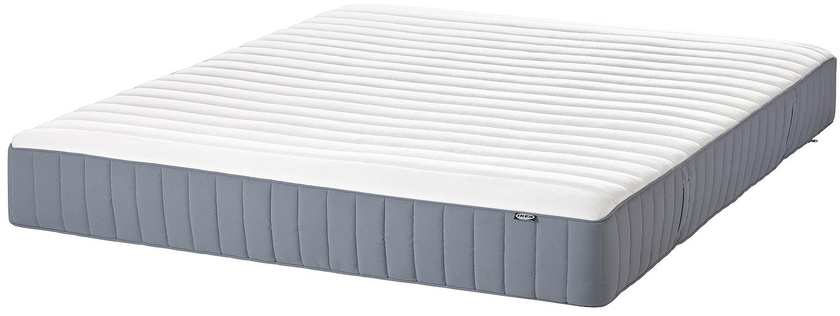 VALEVÅG Pocket sprung mattress - extra firm/light blue 140x200 cm