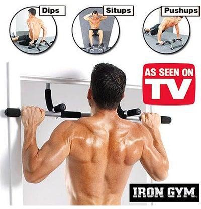 3 In 1 Bundle Of Iron Gym Total Upper Body Workout Bar With Mini Fitness Equipment And Flexible Sport Bag