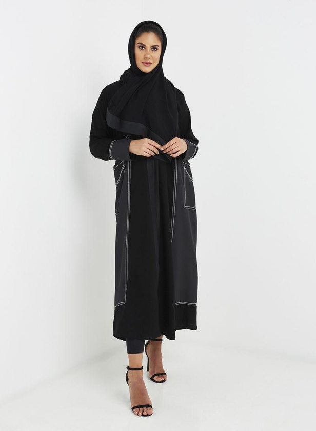 Rahaf Elegant Abaya For Women Black/Grey