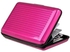 Dark Pink Waterproof Business ID Credit Card Wallet Holder Aluminum Metal Pockets Case Box12765_ with two years guarantee of satisfaction and quality