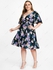 Flutter Sleeve Belted Floral Print Plus Size Bohemian Midi Dress - S | Us 8