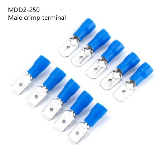 MDD2-250 6.3mm Cable lug Clip Wire Connector Male Insulated Electrical Crimp